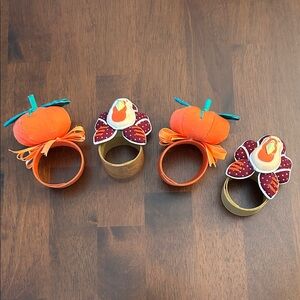 Festive Thanksgiving Napkin Rings Set of 4
